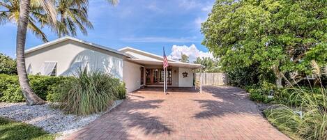 Front entry and covered carport