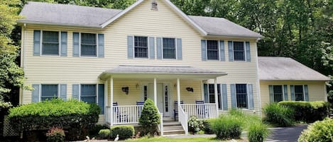 Front of house with great room off side for family gatherings