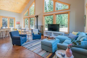 Comfortable living area in the great room. 