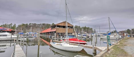 Gilford Vacation Rental | 700 Sq Ft | 1BR | 1.5BA | Step-Free Access