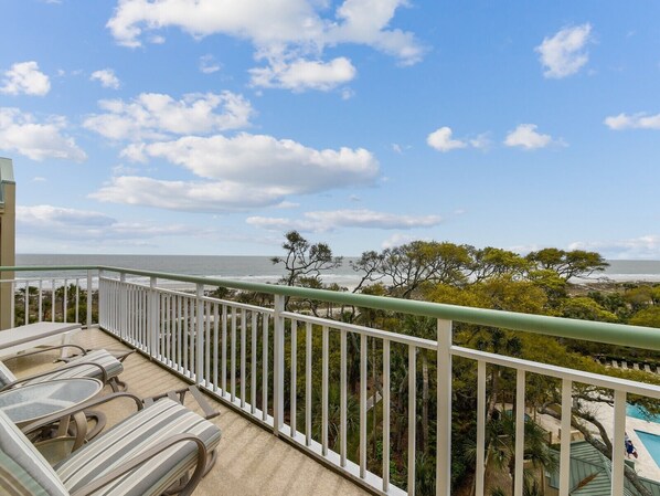 Large Balcony Overlooking Pool and Beach at 2518 Windsor II