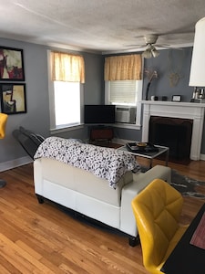 Cozy apartment overlooking the night lights of Augusta. Small but big on comfort