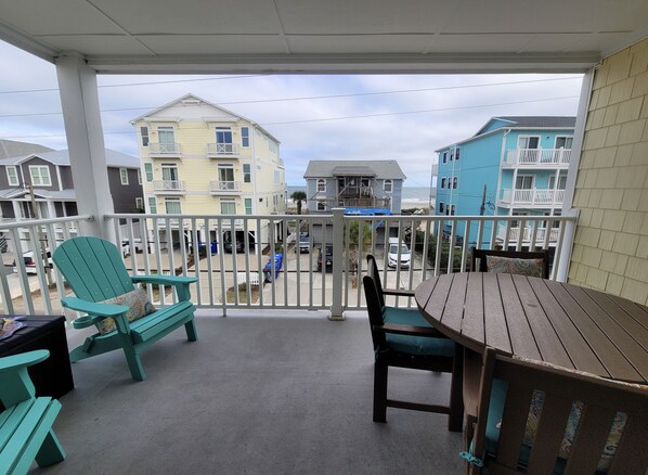Covered porch with Ocean views