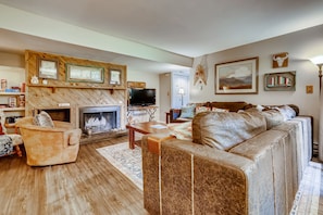 Living Room with Fireplace and Flat Screen TV