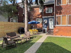 Back door entrance and yard