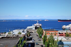 View from the stairs at the bluff across the street.