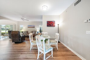 Entry way, looking at dining and living rooms.