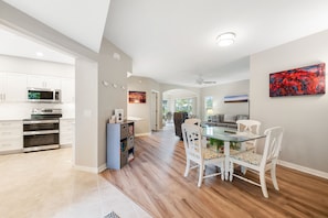 Entry way, looking at dining and living rooms.