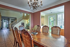 Gather in the formal dining room for a special meal at home.