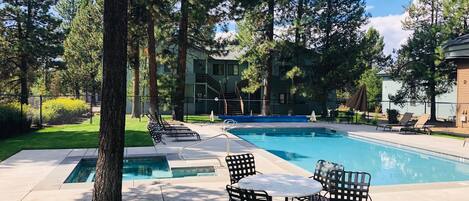 Seasonal pool and year round hot tub