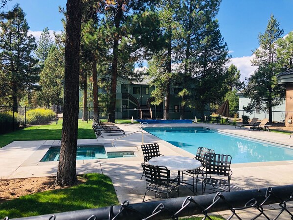 Seasonal pool and year round hot tub