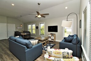 Great Room with Sleeper Sofa on Second Level