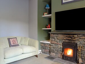 Wonderful living room with wood burner and large t.v. | Trevene, Buttermere, near Keswick
