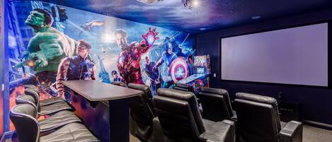 Watch a family favorite on the 120-inch projector screen