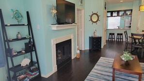 View from living room to kitchen