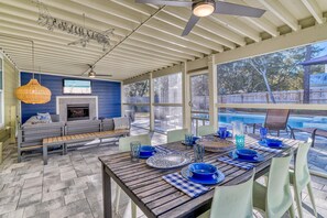 Screened-in Patio - Featuring a Gas Grill & Dining Al Fresco for Six