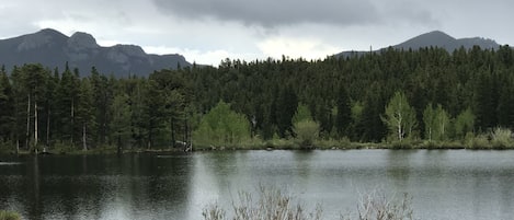 Private lake for the neighborhood 1 mile away that is stocked with trout.  