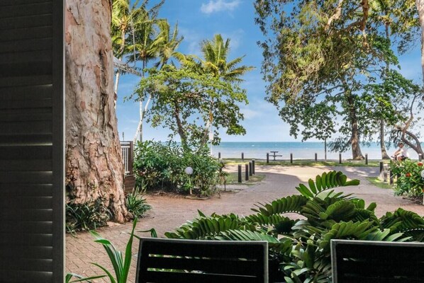 Savor refreshing drinks with your group while enjoying beachfront views from the comfort of your patio.