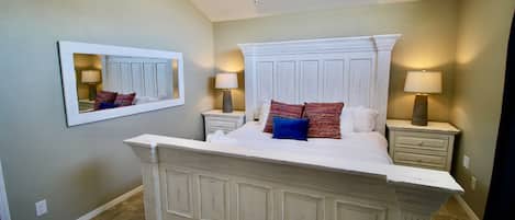 Master Bedroom with 55" Tv and private bathroom