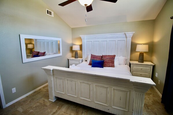 Master  Bedroom with 55" Tv and private bathroom