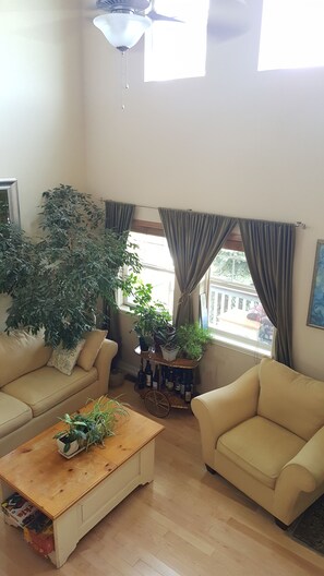 View of the front room from the stairs