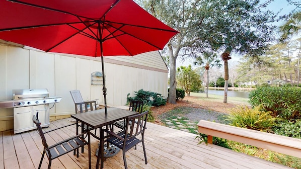 Private Deck with Gas Grill and Dining Table