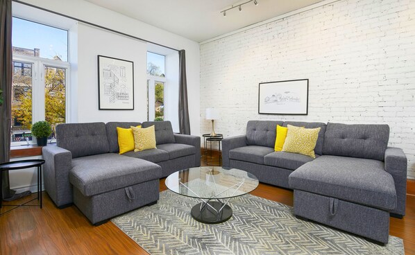 Two sofa beds in the living room