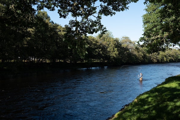 Guests are welcome to fish our 5+ km of Highland riverbank