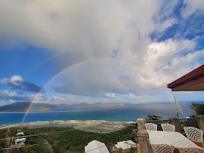 The 180 view from the deck. It is not uncommon to see a rainbow after a shower