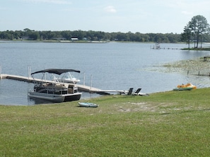 Launch Boats from back yard and can secure boats to dock. 