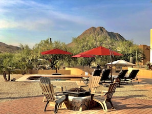 Dramatic views of Gavilan Peak as you soak in our beautiful, refreshing pool. 