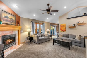 Entrance opens to the Comfortable Living Room