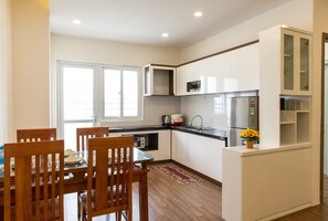 Kitchen and dining space.