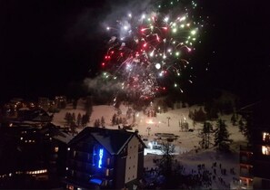 Feu d'artifice depuis les balcons