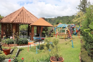 Garden, gazebo, kids playground