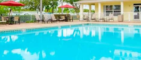 Community Heated Pool awaits after a busy day, for exercise or soaking in sun.