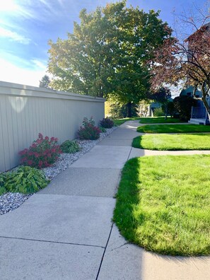 Walkway in front of Condo Units.  Very low key location.  