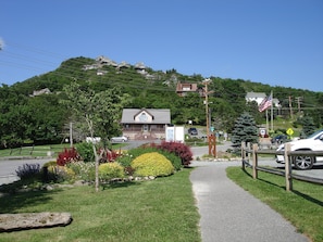 Nearby View of Ski Slopes.