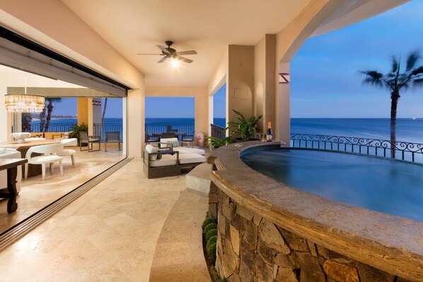 view from the balcony, jacuzzi