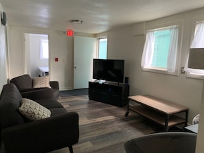 Living room facing the front door