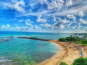 The beach at Turtle Bay is accessible to anyone, and just down the street (2-minute drive).