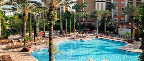 Splash around in the beautiful pool.