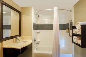 Bright bathrooms are refreshing after a day of adventure.