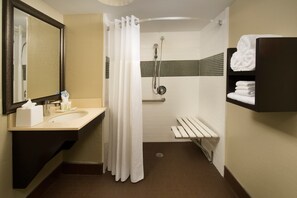 Bright bathrooms are refreshing after a day of adventure.