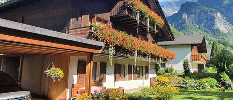 Plant, Sky, Building, Property, Flower, Window, Mountain, Tree, House, Cloud