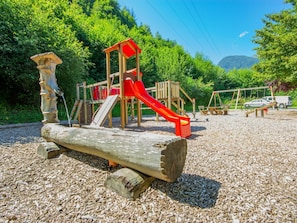 Playground, Public Space, Outdoor Play Equipment, Human Settlement, City, Playground Slide, Play, Tree, Recreation, Summer