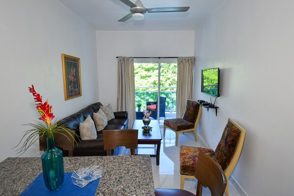 Living room with balcony