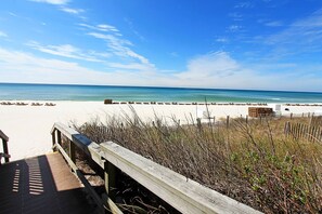 Gorgeous Beach, right across the street