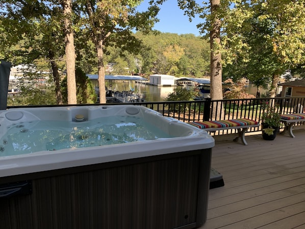 Fantastic view of the lake from the hot tub!
