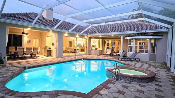 Patio pool evening